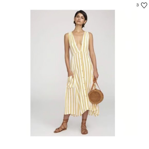 Sunshine Yellow Flowy Midi Dress - Picture 1 of 3